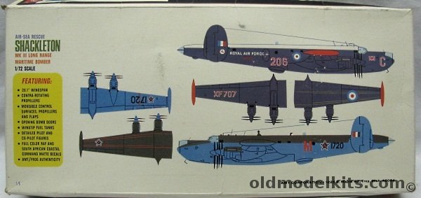 AMT-Frog 1/72 Shackleton Mk III - Martime Air-Sea Rescue Bomber - RAF or South African Air Force (Frog), 3902-200 plastic model kit